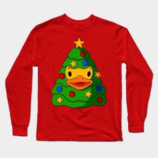 Christmas Tree Rubber Duck Long Sleeve T-Shirt